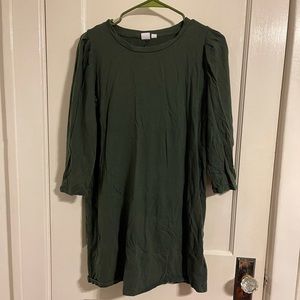 2 for $20 Olive Green Puff Shoulder T Shirt Dress